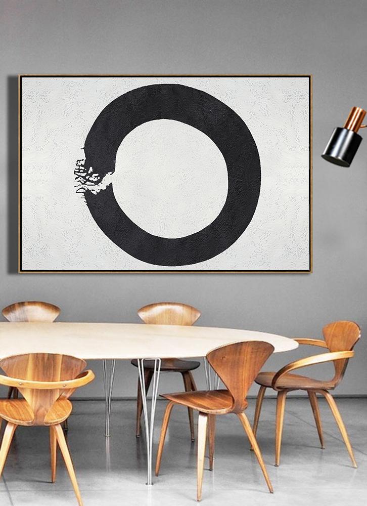 Horizontal Minimal Circle Art #MN18C - Click Image to Close